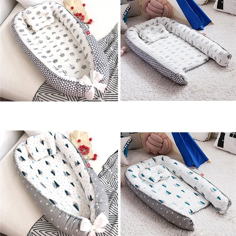 Cotton Baby Nest Bumper Sleeping Bed Portable Baby Crib Infant Cradle Cot Bassinet Travel Folding