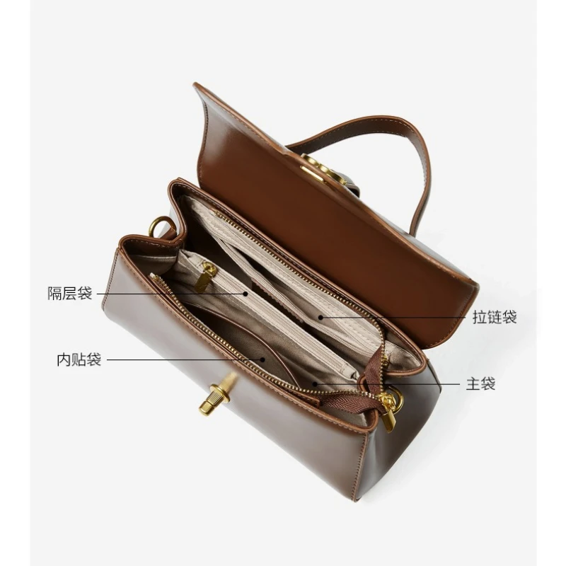 Luxury Designer Women‘s Bag 2026 New High Quality Handbag Split Cow Leather Women Shoulder Bags Female Square Crossbody Bag