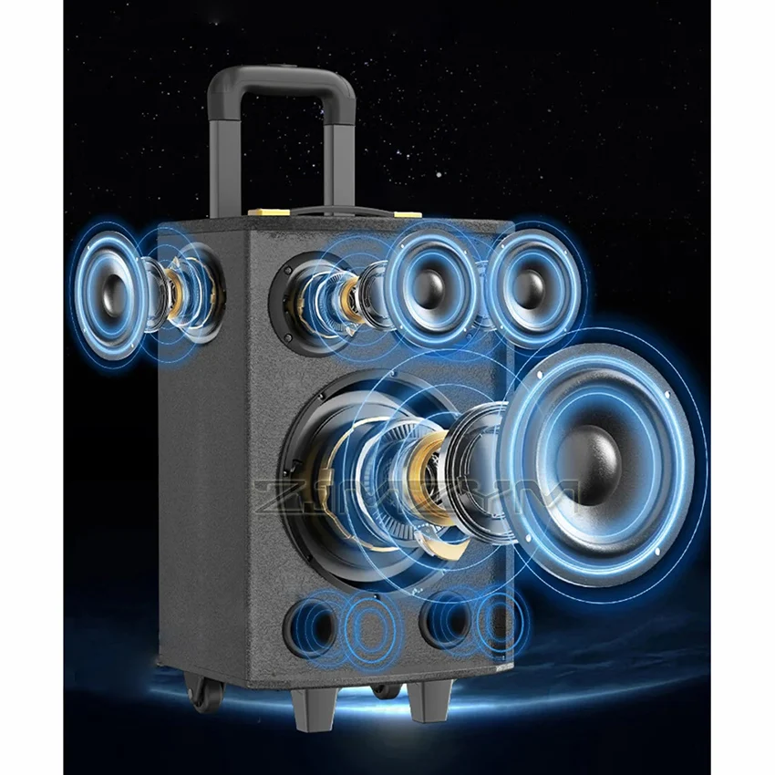 1000W 휴대용 스피커 무선 블루투스 야외 고출력 카라오케 고음량 서브우퍼 가정용 220V
