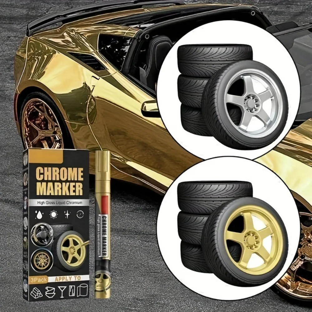 3-Pack Car Tire Graffiti Personalized Color-Changing Pens, Convenient DIY Painting Pens
