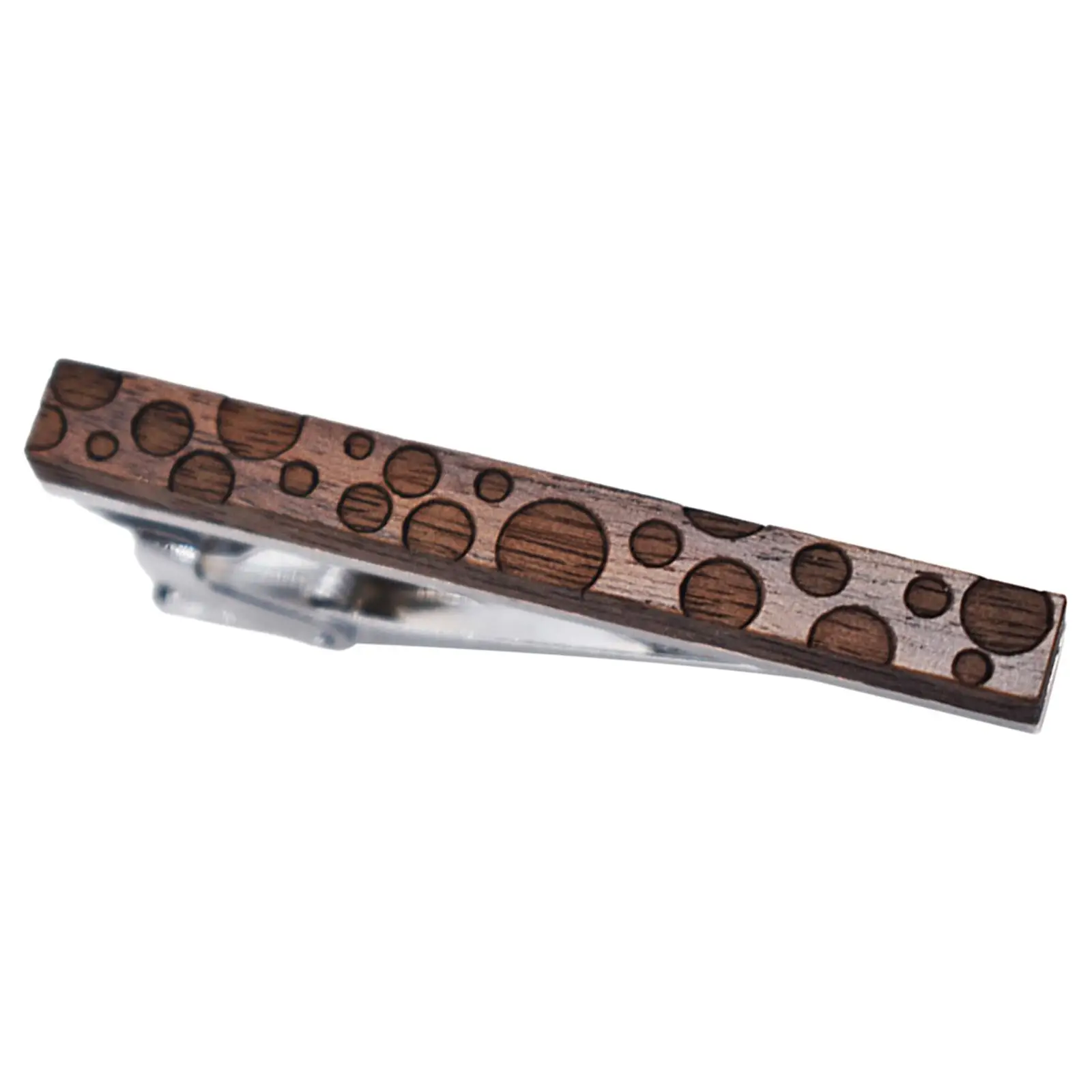 Vintage Men Tie Bar Clip Alloy Walnut for Father's Day Gifts Suit Shirt Christmas