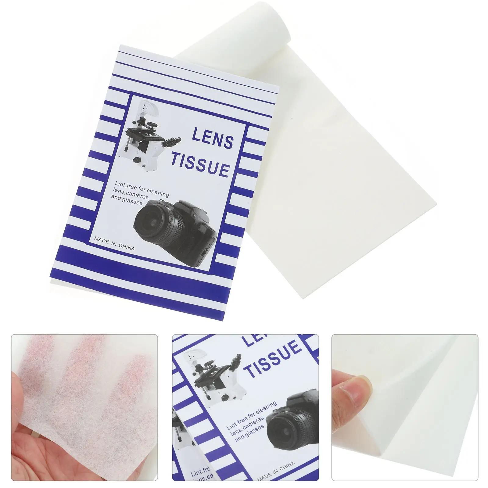 100PCS Dust-Free Wipes Microscope Camera Lens Cleaning Paper Lens Cleaning Wipes Camera Lens Tissue Camera Filter Tissue Wipes