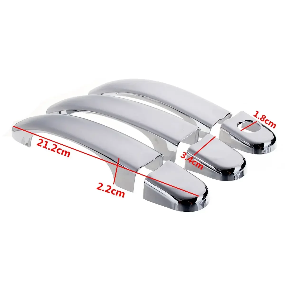 6Pcs Chrome 3 Door Handle Cover Trim Set For VW Transporter T5 Caravelle Caddy Multivan 2003-2009