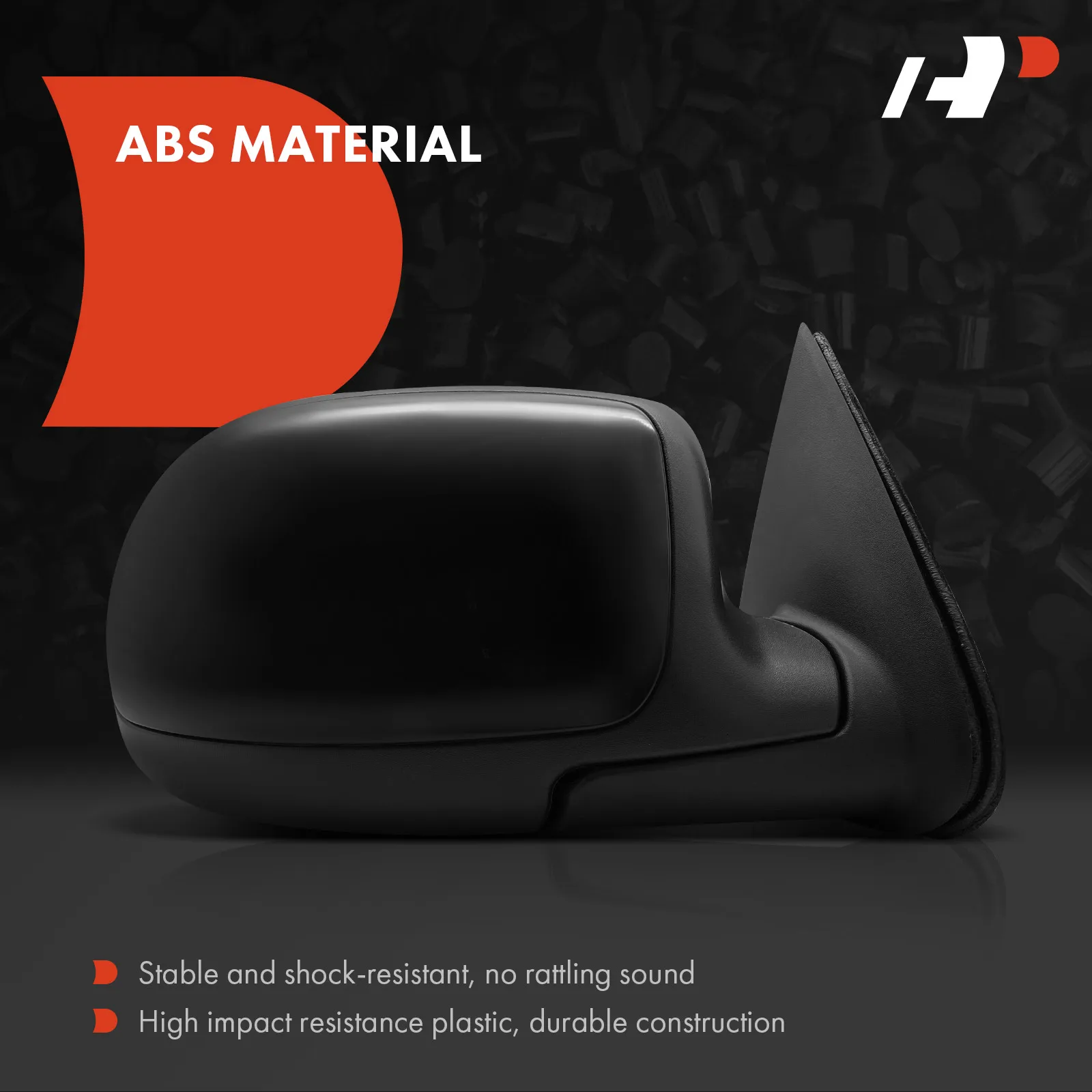 A-Premium Passenger Side Power Door Mirror for GMC Sierra 1500 2001-2002 Manual Folding Heated Puddle Light Smooth Black