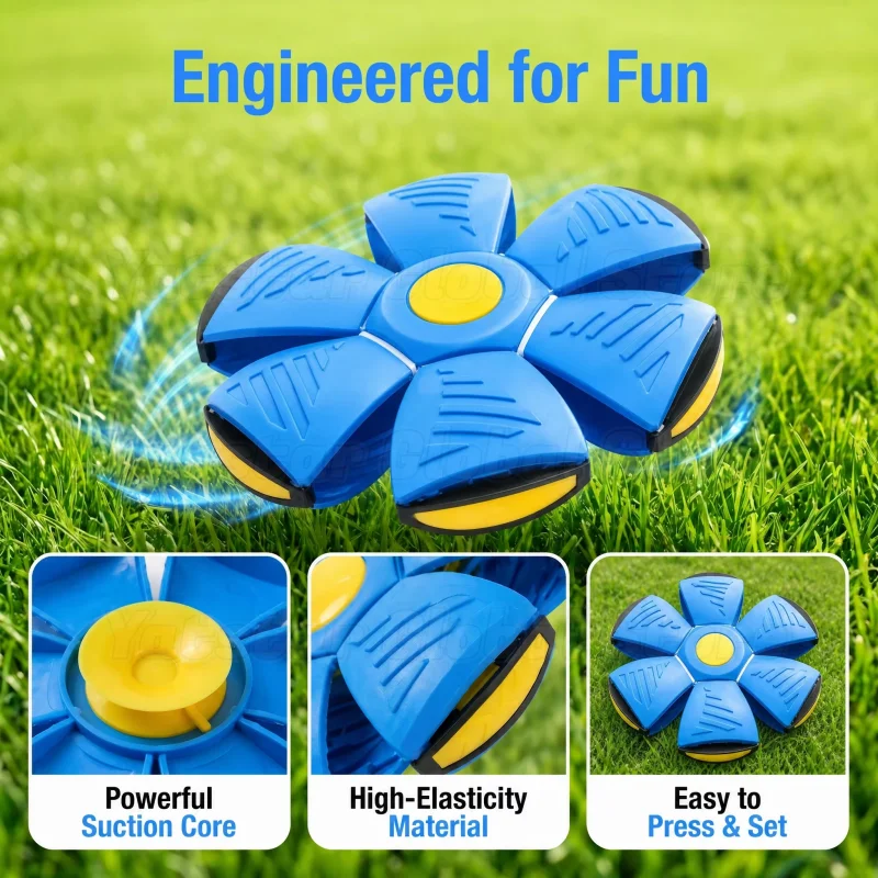 Deformable Flying Saucer Disc Magic Vent Ball Foot Pressure Relief Stress Decompression Toy Dog Training Adults Teens Outdoor
