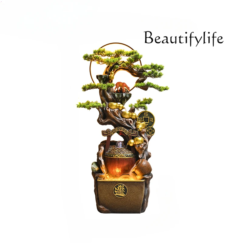 

Lucky rockery flowing water ornament Feng Shui wheel circulating water office entrance decoration landing