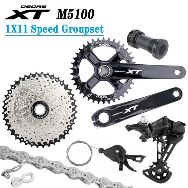 Deore M5100 1x11 prędkości MTB przerzutka rowerowa przerzutki mechanizm korbowy VG łańcuch koło zamachowe 46T 50T 52T kaseta dla grupy HG 11V