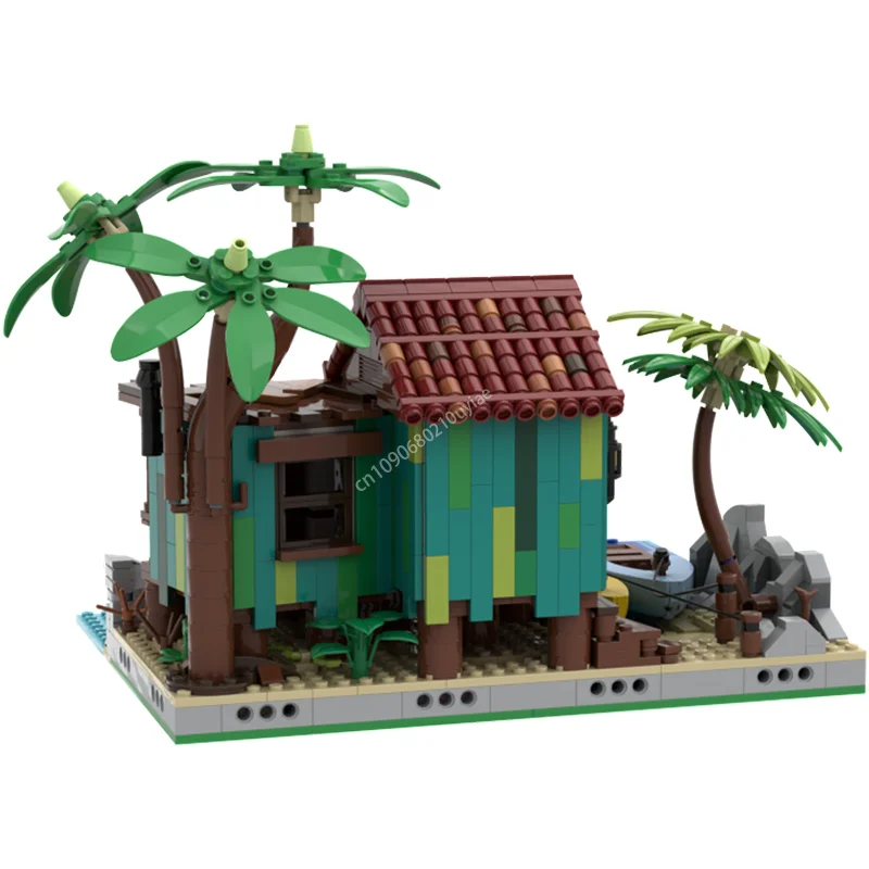 Moc Pirate The Fishing Camp Modular Architecture ปราสาทบล็อกอาคาร Diy สร้างสรรค์เด็กประกอบการศึกษาอิฐของเล่นของขวัญ