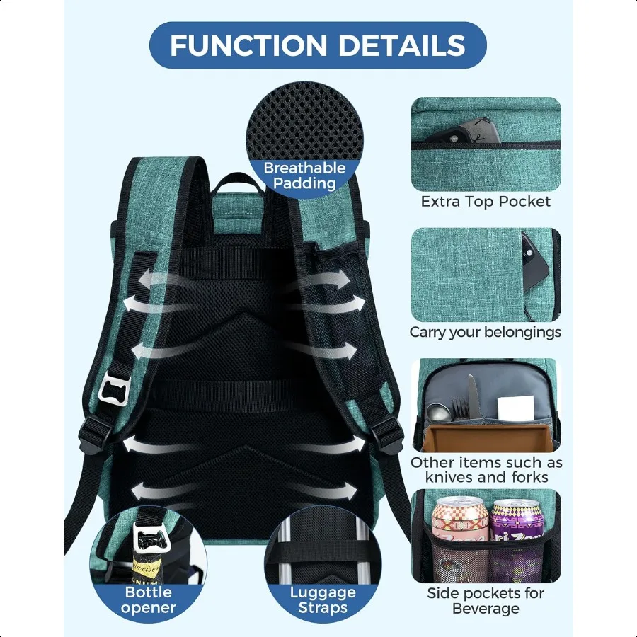 Zaino più fresco Borsa termica morbida isolata per zaino da 30 lattine a tenuta stagna