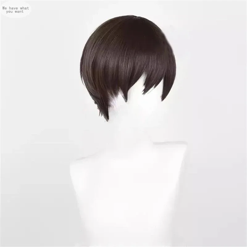 أنيمي Haruhi Fujioka شعر مستعار تأثيري 30 سنتيمتر بني داكن الباروكات مقاومة للحرارة الاصطناعية خصلات الشعر المستعار