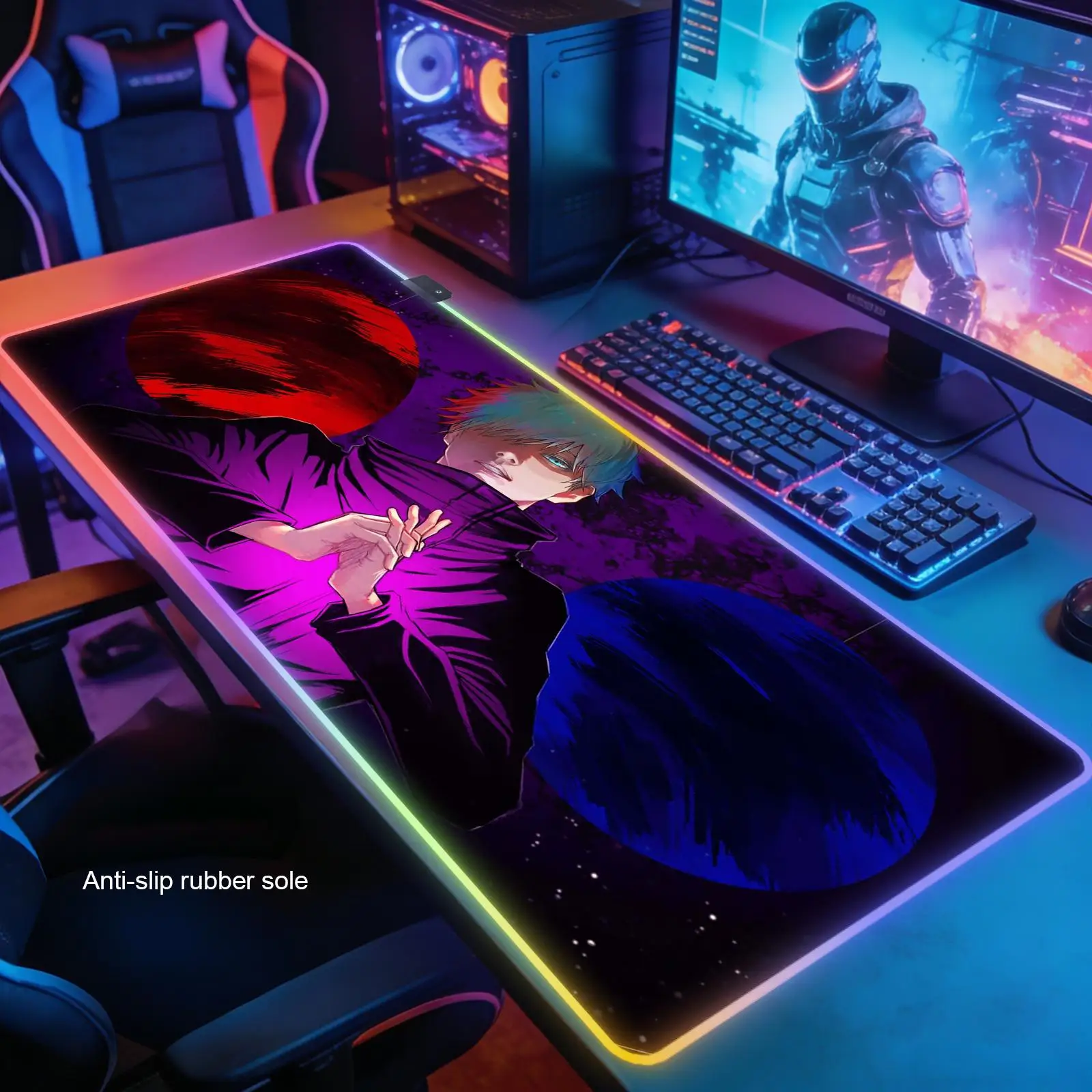 J-Jujutsu K-Kaisen Satoru Gojo Mousepad HD Printing Computer Gamers Locking Edge Non-slip Mouse Pad XXL Keyboard RGB PC Deskmat
