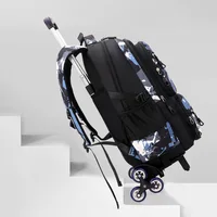 Children School Backpack with Wheels Rolling School Bag For Boys Kids Wheeled backpack Trolley Bag Students Backpack Bookbag 2