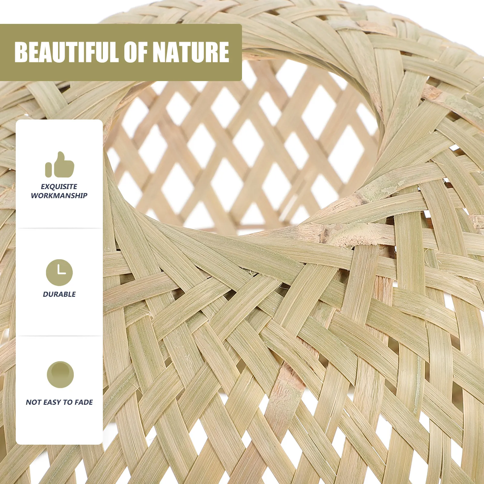 Bamboo Lamp Shade Barrel Drum For Ceiling Light Chandelier Table Wall Lamp Modern Rustic Style Indoor Lighting Decor