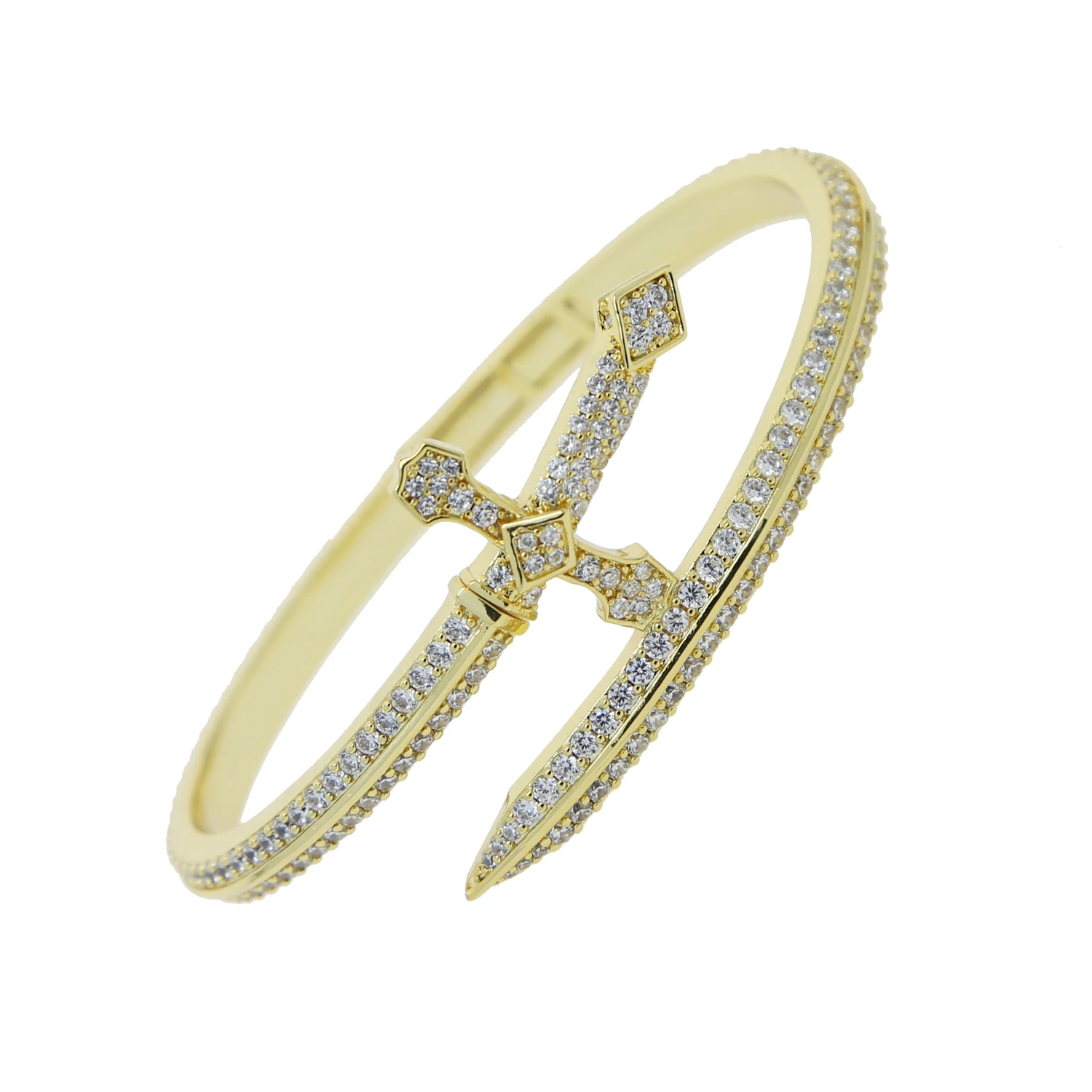 سوار العدالة بلينغ مثلج للرجال ، مجوهرات رائعة ، سوار هيب هوب ، لون ذهبي وفضي ، هدية حفلة للأولاد