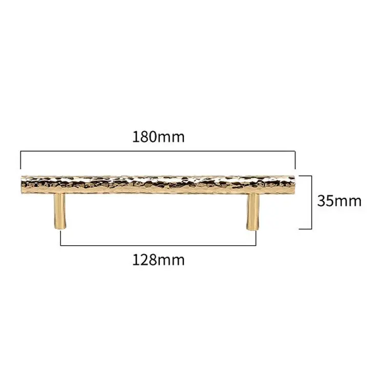 Hammer Brass Gold Handle Brass Sliding Door Furniture Hardware Cabinet Drawer Handle