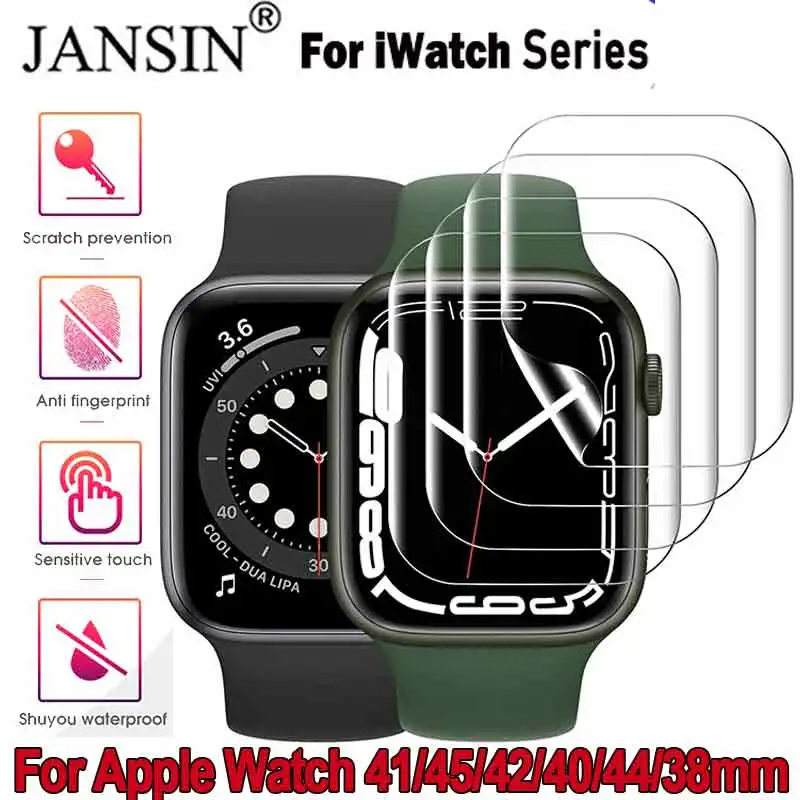 Film For Apple Watch 8 40mm 44mm 45mm 41mm Screen Protector iWacth 38 42mm Series 7 6 5 4 TPU Film Coverage Bubble-Free Films