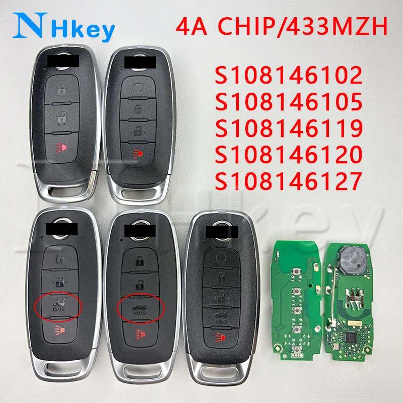 

NH key 4A Chip 433MHz S180146102/S180146105/S180146119/S180146120/S180146127 Remote Key For Nissan Versa Ariya Pathfinder 2022+