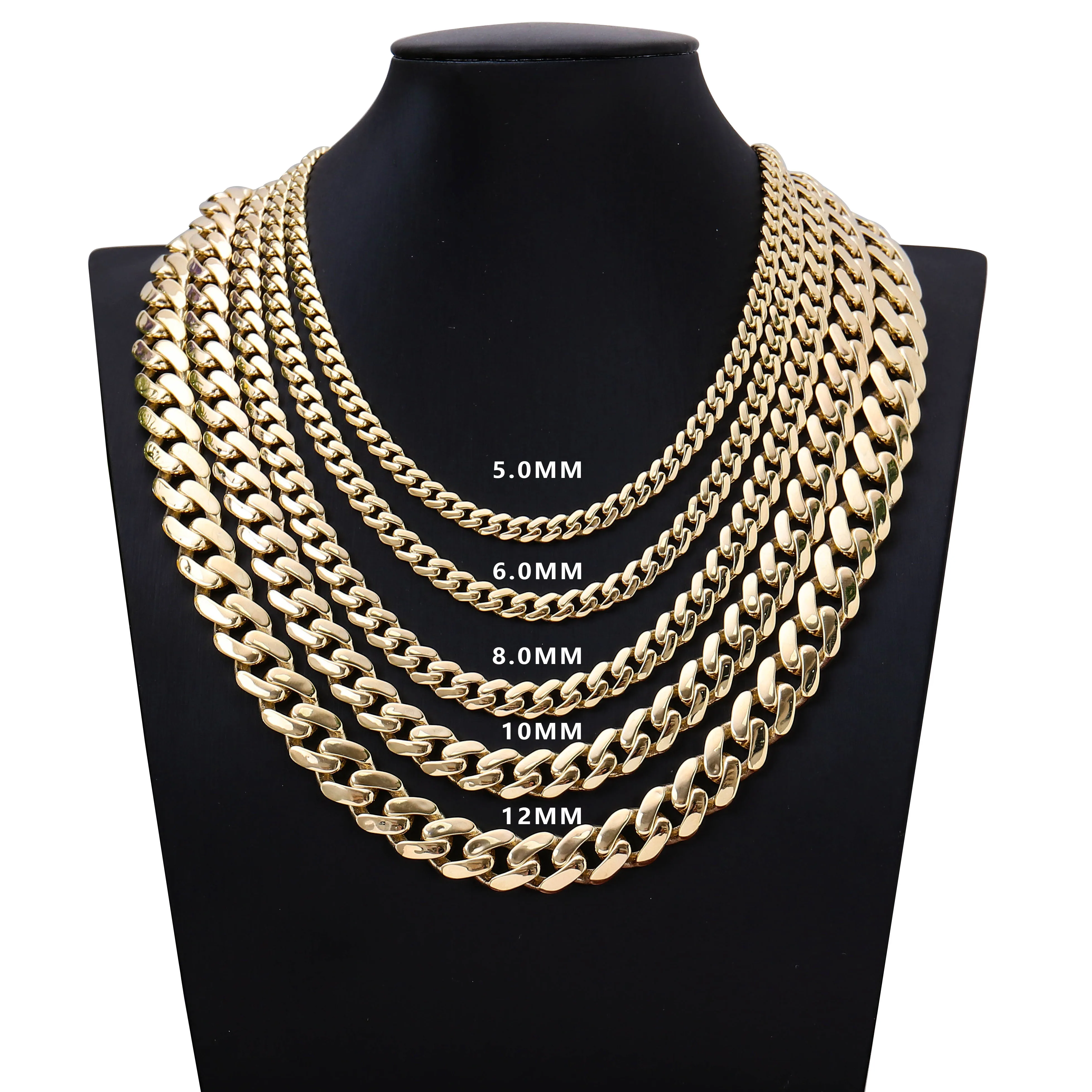 5-12mm 20 inch hollow cuban chain S925 10k 14k 18k hiphop moissanite cuba fashion necklace for men and women