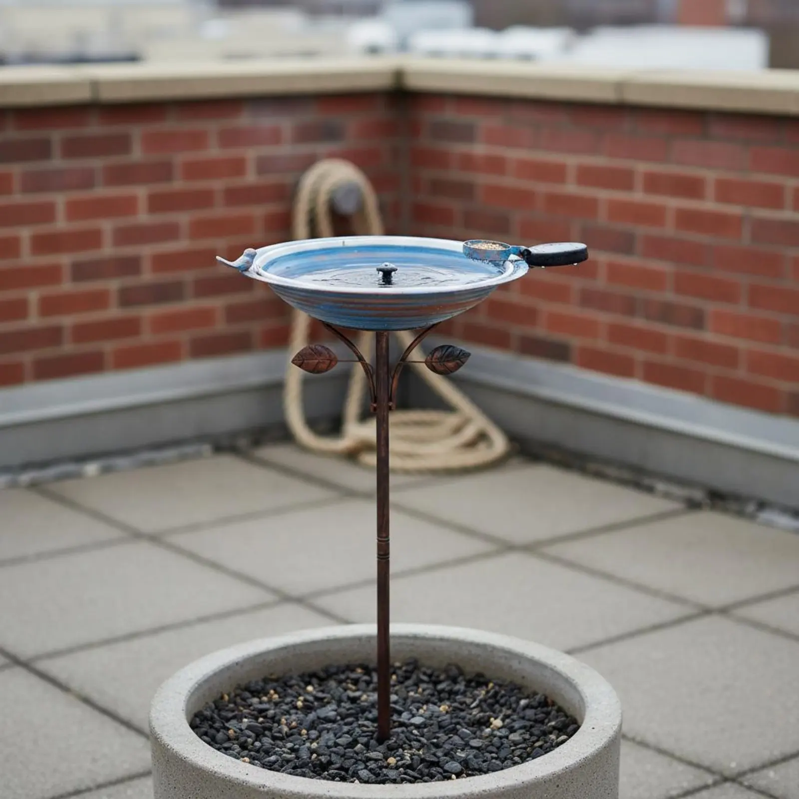 

Комбинированная кормушка-купалка для птиц на солнечной энергии с устойчивой подставкой, легко моется, прочная, для садоводов