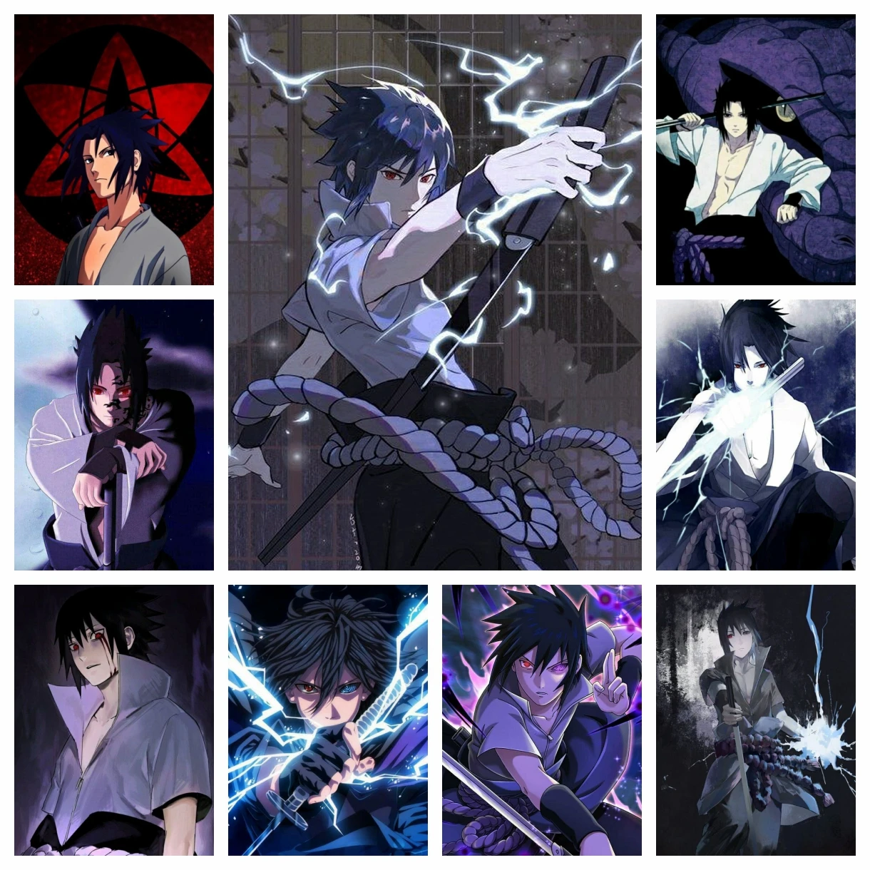 Naruto Uchiha Sasuke 5D DIY pintura de diamante punto de cruz Japón dibujos animados mosaico bordado diamantes de imitación decoración del hogar regalo para niños