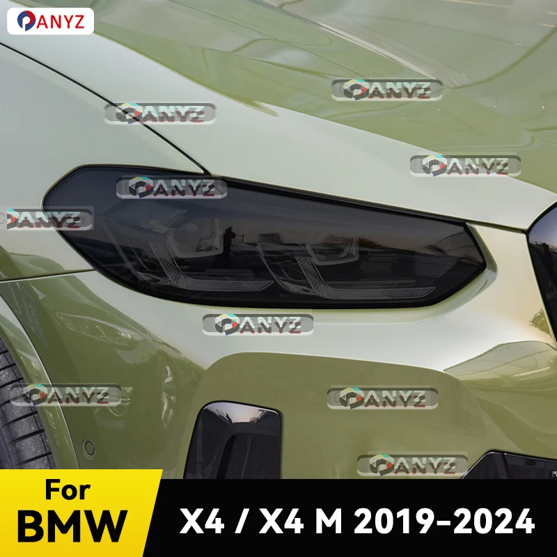 

Для BMW X4 X4M F98 G02 2019-2024 Защитная крышка для фар автомобиля, пленка для переднего освещения, ТПУ, тонировочная наклейка для фар, аксессуары