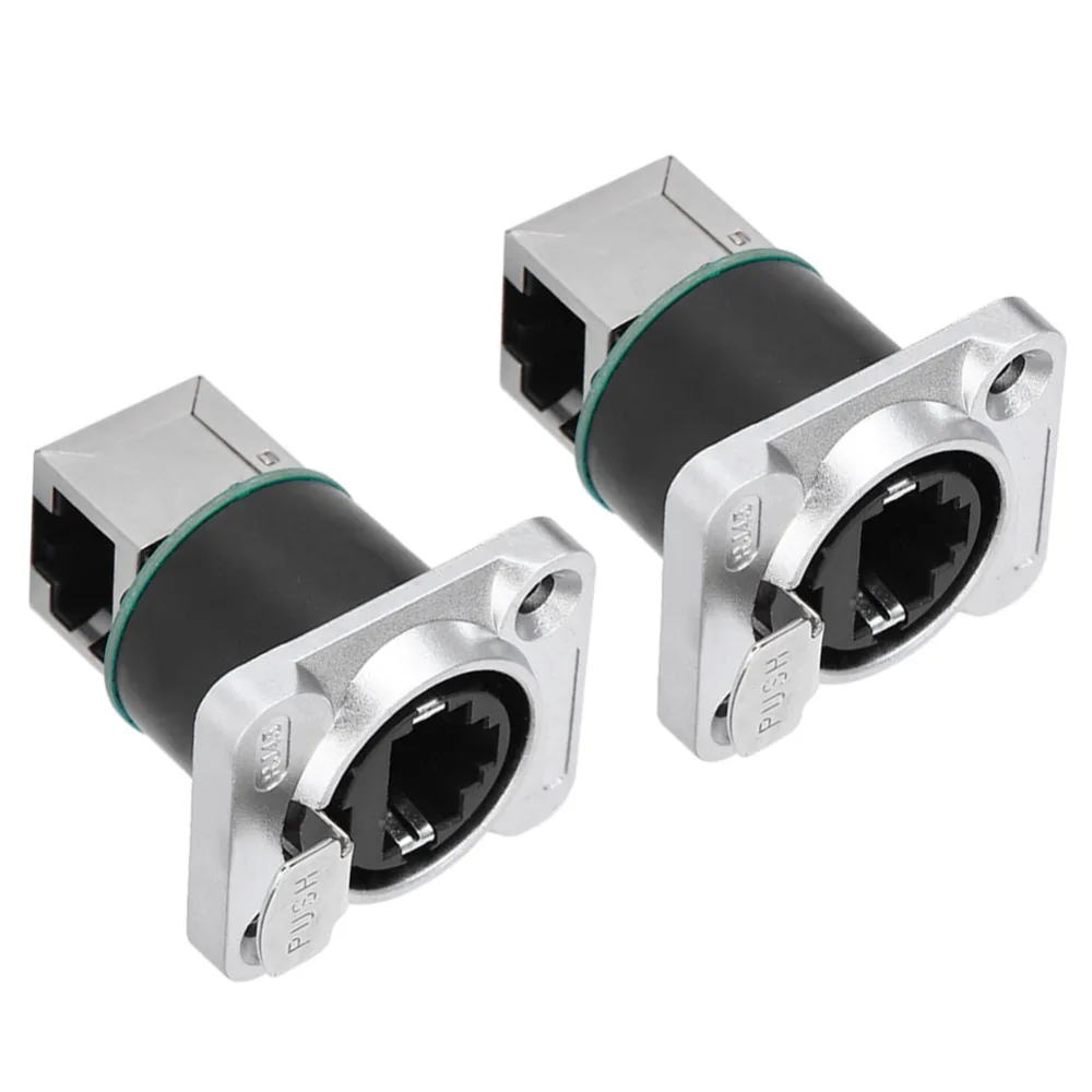 2 Pcs Fire Retardant RJ45 Angled Connector 8P8C Interface Zinc Alloy Chrome Plating Shell RJ45 Aviation Plug Round Insulator