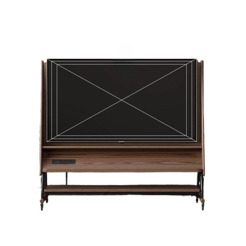 

Solid wood TV cabinet movable living room home floor storage bracket