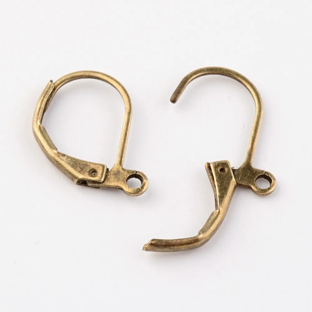 500pcs Brass Leverback Earring Findings with Loop Cadmium Free Nickel Free Lead Free Bronze Size: 10mm for Handmade Gift