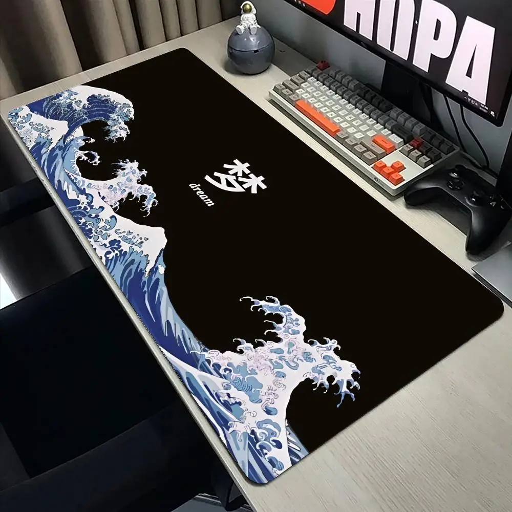 Japan Kanagawa Wave Mouse Pad Large Gaming Office Mousepad XXL Anti-slip Stitched Edge Computer Desk Mat HD Gamer Long Mousepads