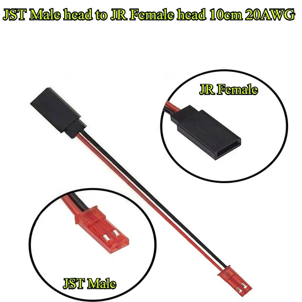 5/10個入り 10CM 20AWG JSTプラグ - JR・フタバコネクタ オス・メス ケーブル JR・フタバ サーボアダプターワイヤー RC飛行機・ヘリコプター・車用