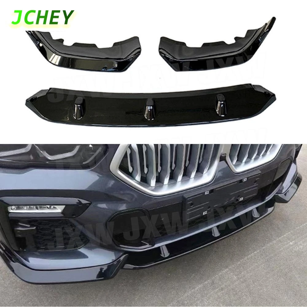 JCHEY ABS الجبهة حافة مصد السيارة الذقن سبويلر الخائن لسيارات BMW X6 G06 M Sport 2020 2021 2022 الجبهة الشفة الخائن سيارة