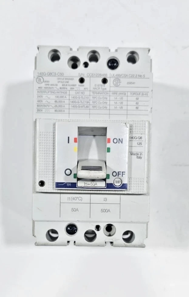 140G-G6C3-C50 For Allen Bradley 140G-G6C3-C50 G-Frame Molded Case Circuit Breaker New