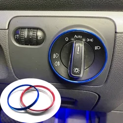 Car Headlight Switch Decorative Frame Trim Ring Sticker Fit For Volkswagen VW Golf Jett MK5 MK6 Passat B6 B7 CC Touran Tiguan