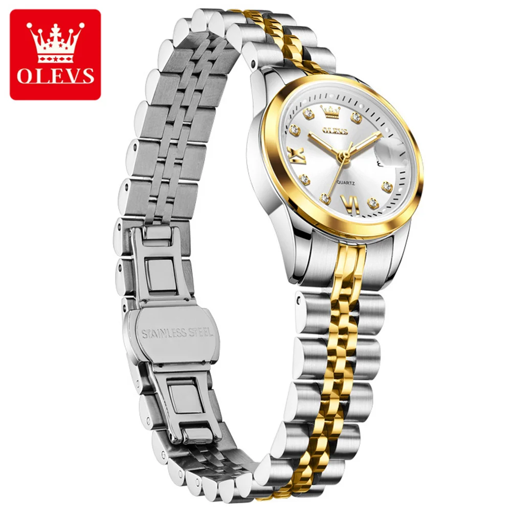 OLEVS 7133 Original brand Date waterproof luminous quartz Ladies Watch stainless Steel Ladies Watch