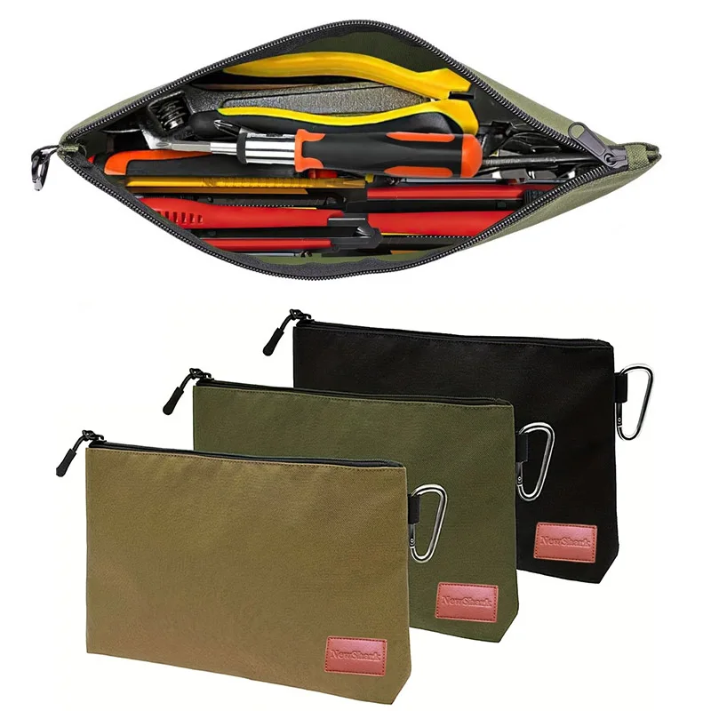 

Canvas Toolkit Multifunctional Zipper Carrying Bag, with Metal Zipper for Home Tools Cosmetics Stationery Travel Supplies