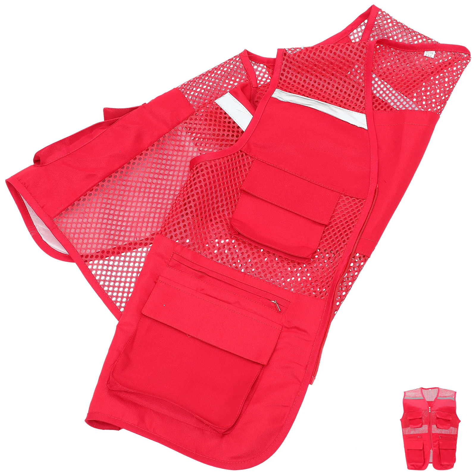 

Reflective Safety Vest Bright Color High Visibility Workshop Volunteer Pockets Running