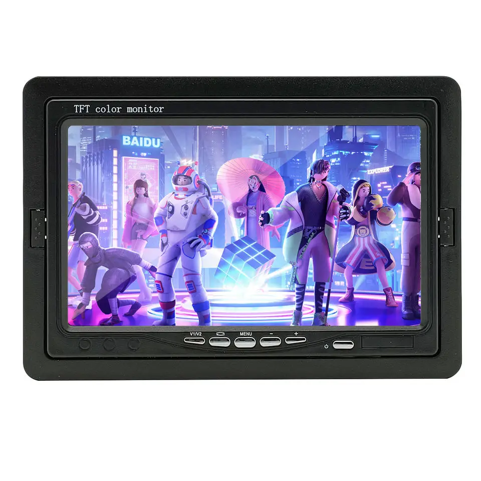 Generic Car Monitor DC and AV Connector 12V 24V LCD Video Truck Bus Rearview Backup Reverse Parking Display 7 Inch Car Monitor