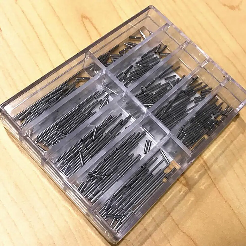 Capsa Style Watch Band Pin and Tube Set 0.9mm X 10-28mm, Notched Link Pins with Collars for Bracelet Sizing Repair Kit