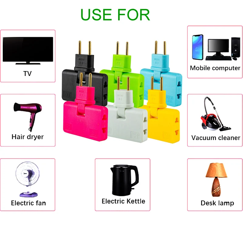 US EU Power Plug Adapter Foldable Extension Travel Converter Socket Portable Charging Sync Lightweight Electrical Sockets Outlet