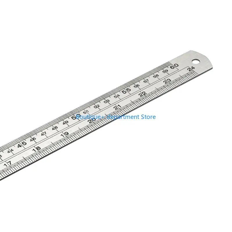 E1PD Versatile Measuring Tool Steel Ruler Including Double Scale Metric Royal Accuracy Hanging Hole for Crafting
