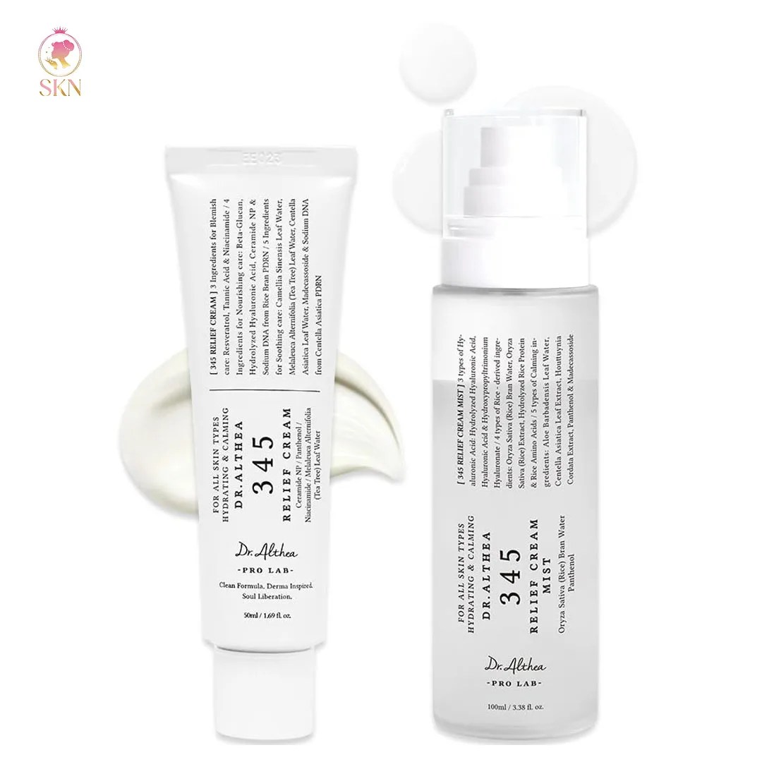 Crema Facial 345 Relief para la Barrera Cutánea, Cuidado de Imperfecciones, PDRN, Niacinamida, Bruma Hidratante, Crema Hidratante Calmante para Piel Seca, Crema Reparadora