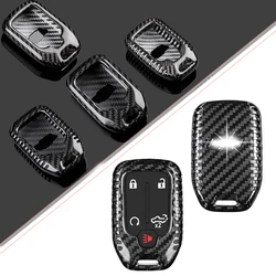 Carbon Fiber Key Fob Cover Case Protector for Chevy Silverado 1500 2500 HD 3500 HD Suburban Tahoe Chevrolet Silverado Key Shell