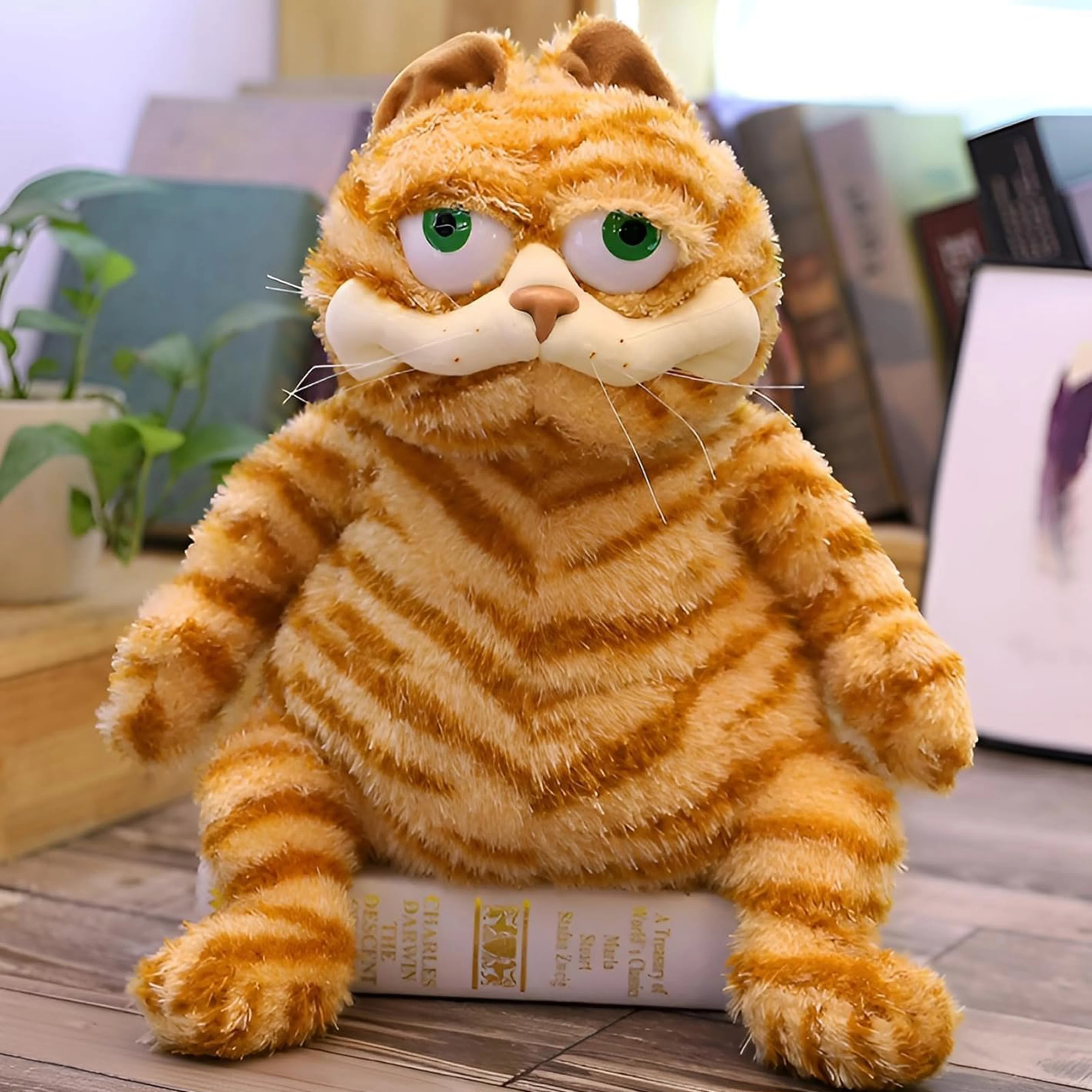 Bonito Gato Chubby Laranja Tabby Plush, Animal de pelúcia Kawaii macio, Gato gordo, Decoração do quarto, Presente de aniversário, Dropshipping