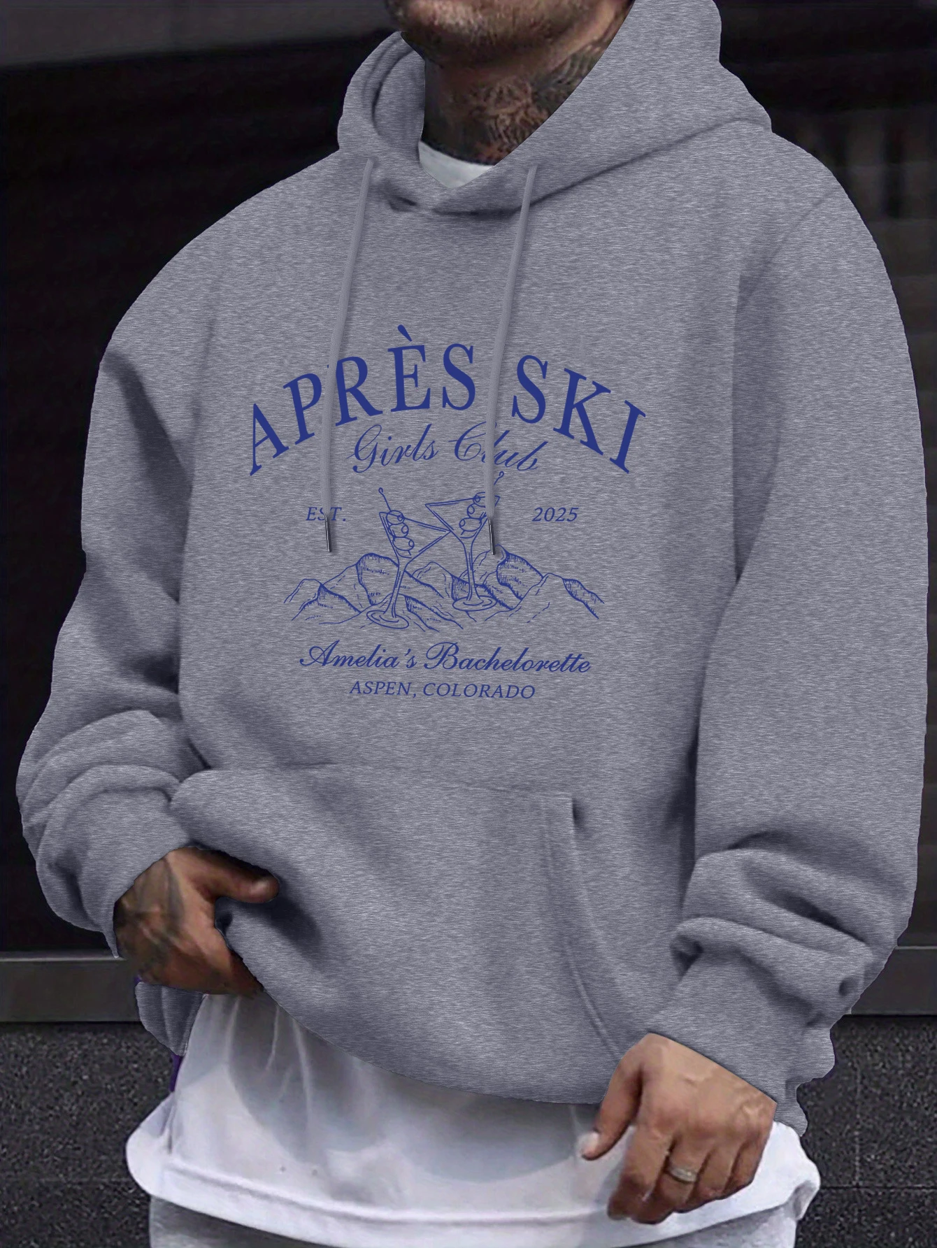 Apres Ski Aspen Colorado طباعة سترة الموضة الرجال الخريف ملابس الشارع الشهير الرياضة كل مباراة هوديي الشارع لينة البلوز