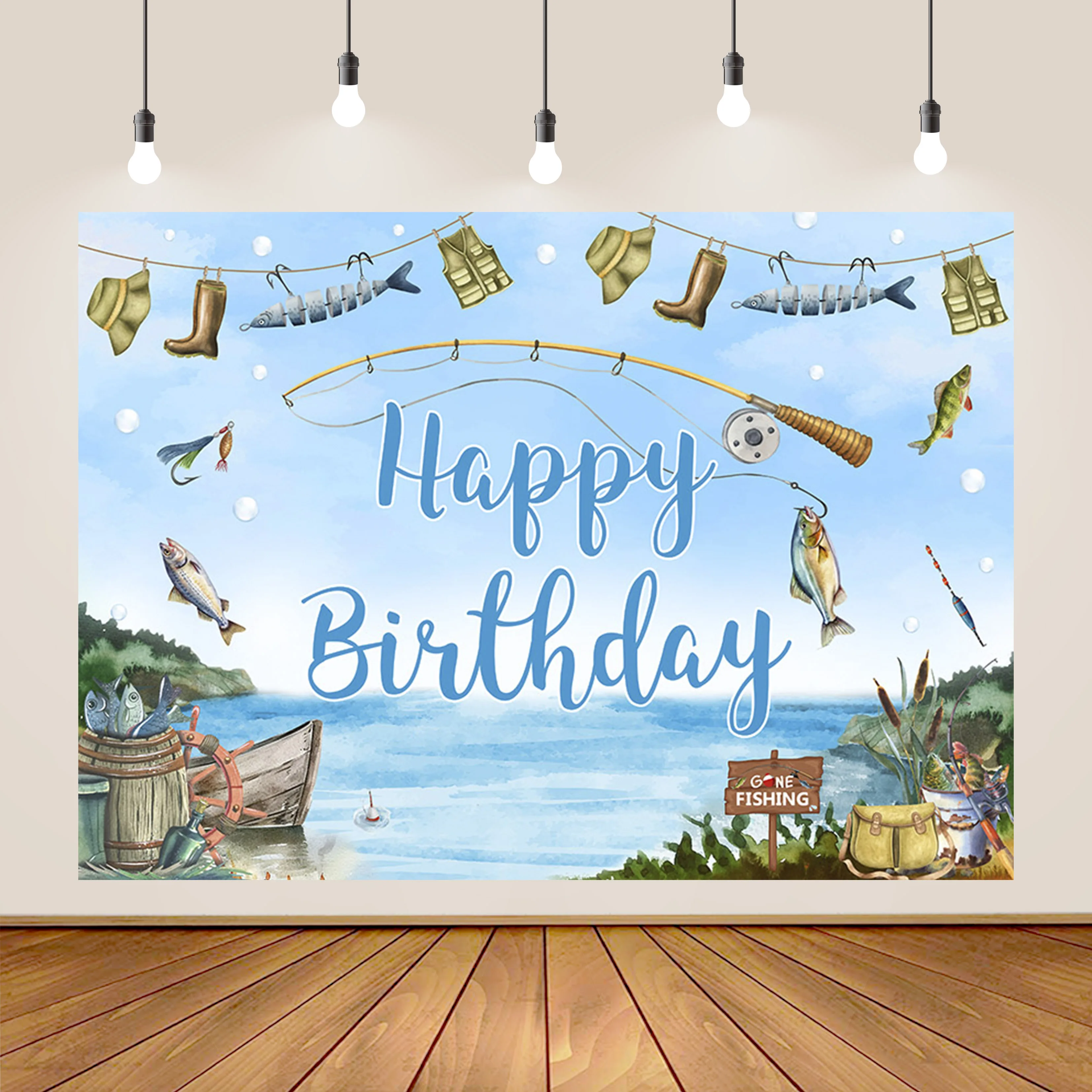 Fondos de cumpleaños de dinosaurio de dibujos animados decoración de fiesta de bebé recién nacido fondo de Tractor verde submarino