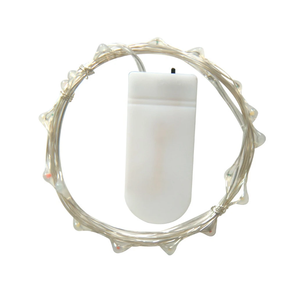 

5 Pcs LED Light String Indoor Decorations Holiday Lamp Post Button Cell Batteries Included Silver Copper Wire Colorful Lights