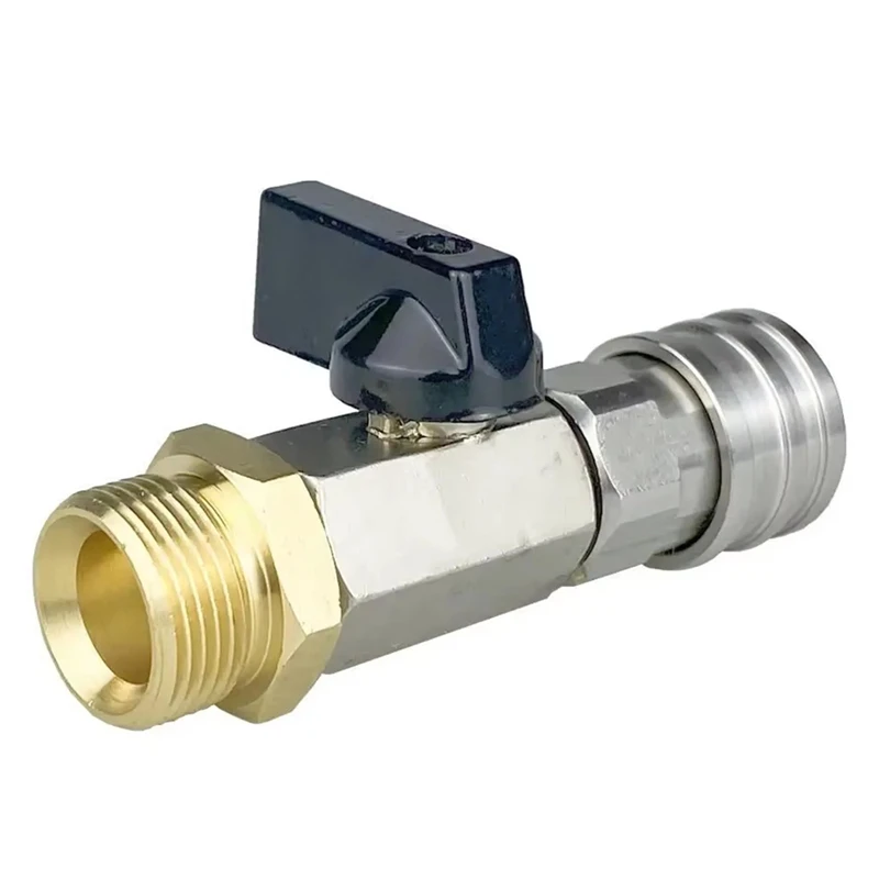 A73E-High Pressure Washer Ball Valve Kit 1/4 Inch Quick Connector And M22 14Mm For Power Washer Hose Switch On/Off
