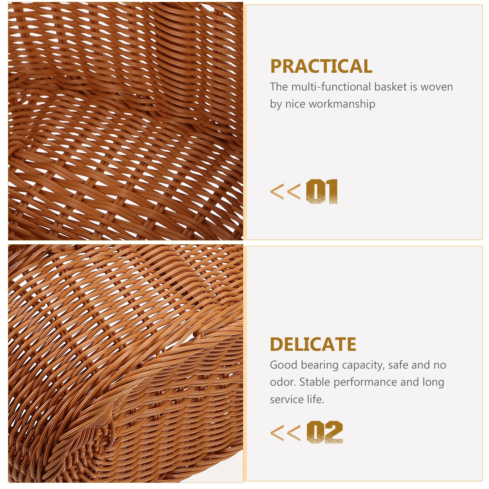 

Multi-Function Handwoven Storage Basket Picnic Container Camping Fruit Grocery Travel Portable Durable Wear-Resistant Flower