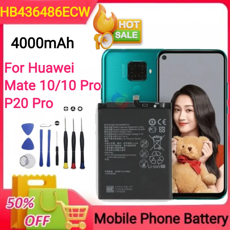 

capacity 4000mAh HB436486ECW Battery For Huawei Mate 10/ Mate 10 Pro /P20 Pro AL00 L09 L29 TL00 Mobile Phone Batteries +Tools