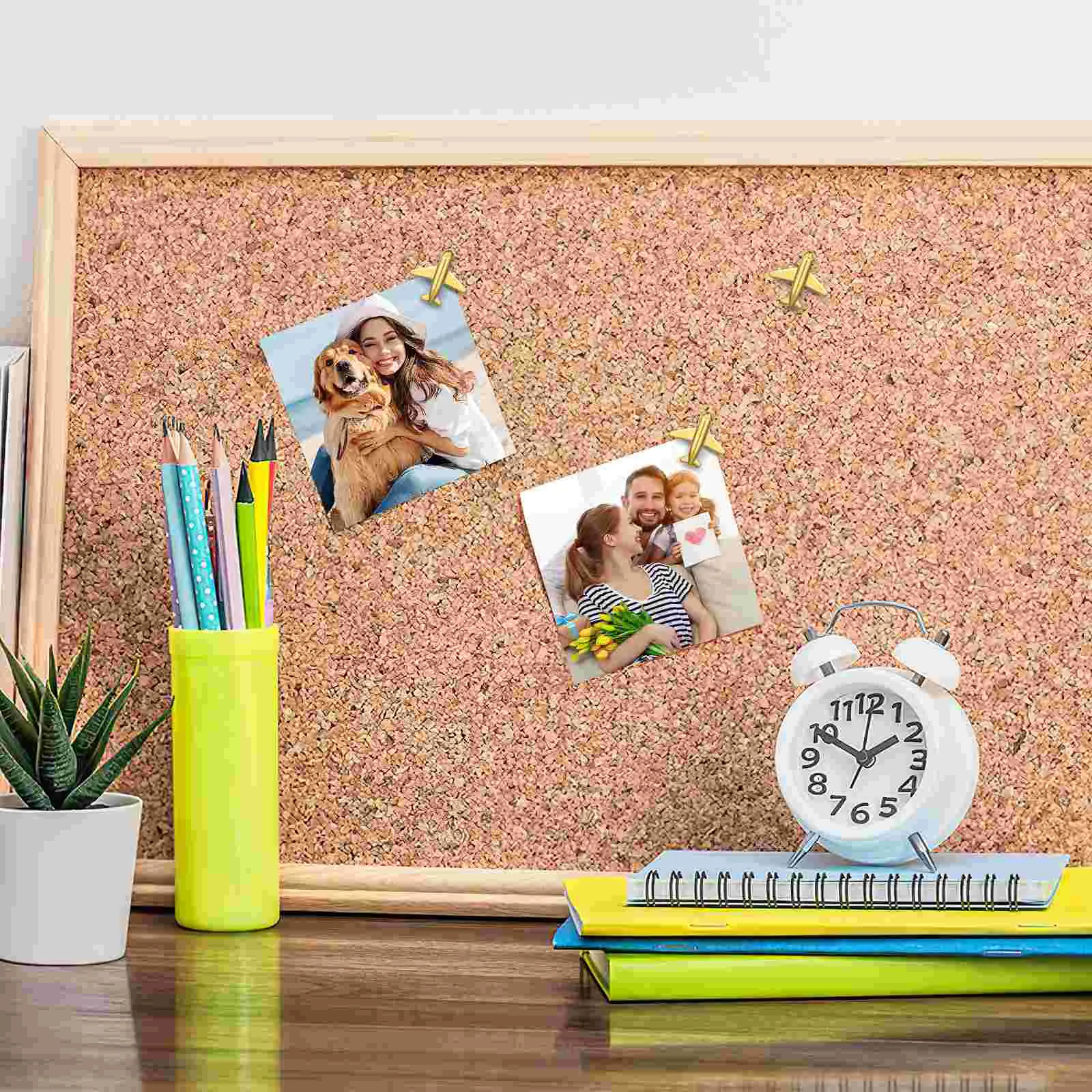 24 pçs tachinha quadro de avisos tachas avião pino decorativo foto em forma de parede pushpins metal bonito